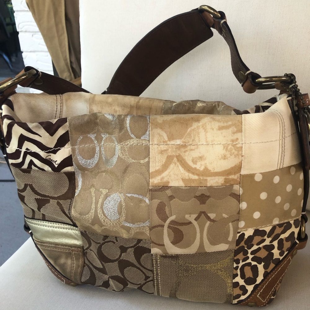 Gold coach bag